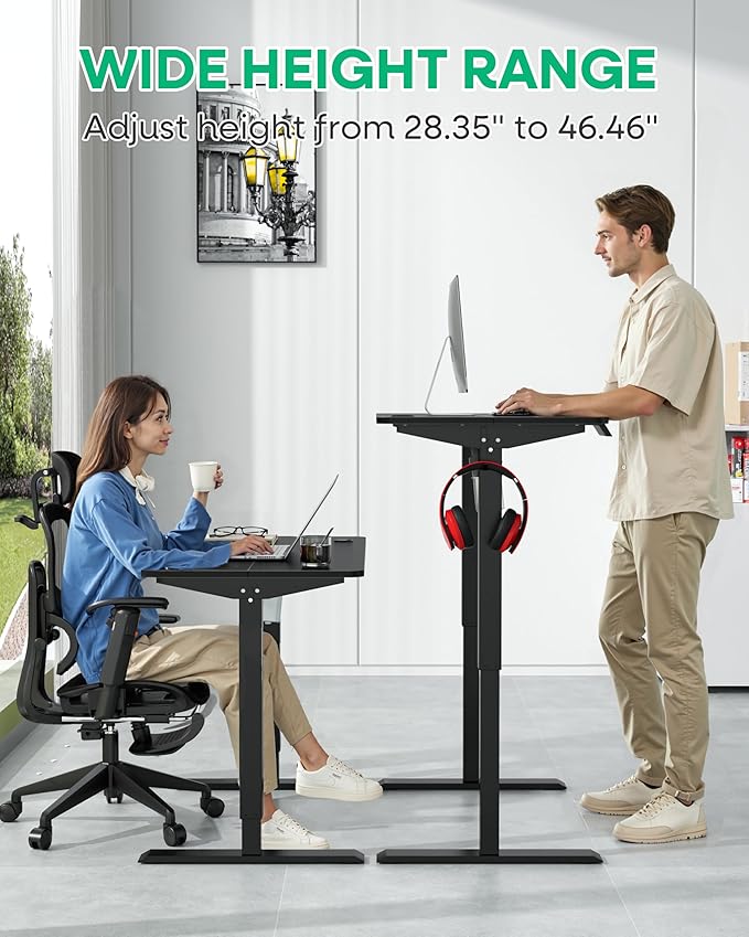 VECELO Electric Standing Desk Adjustable Height, 48 x 24 Inch Computer Desk - Image 4
