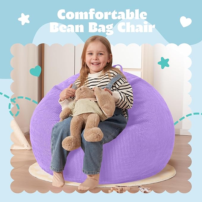 HABUTWAY 2 FT Bean Bag Chair, Giant Bean Bag Chairs, Big Bean Bags - Image 3