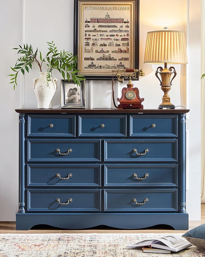 Farmhouse 9 Drawers Dresser for Bedroom - Image 6