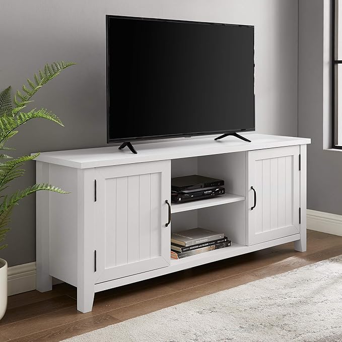 Walker Edison Buren Classic Grooved Door TV Stand - Image 2