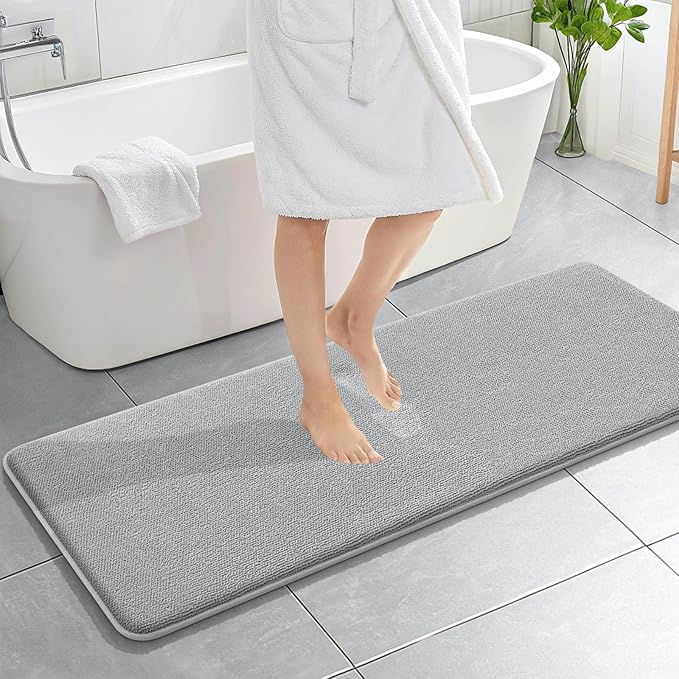 OLANLY Thick Memory Foam Bath Mat Rug 59x20, Extra Soft Absorbent Bathroom Rug by OLANLY