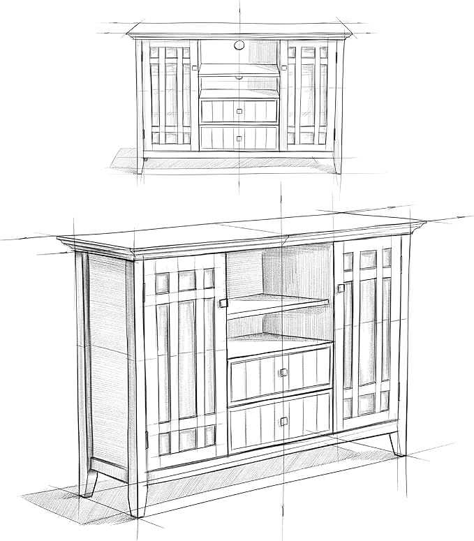 SIMPLIHOME Bedford SOLID WOOD 53 Inch Wide Transitional TV Media Stand in Dark - Image 10
