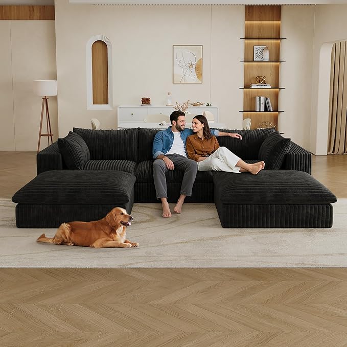 Down Filled Boneless Sectional Sofa Cloud Couch by Unknown