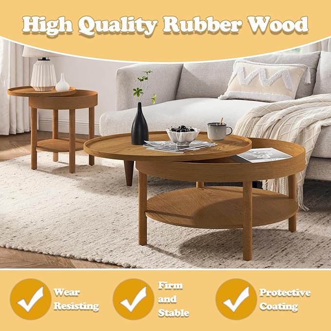 Round Coffee Table, Living Room Table - Image 6