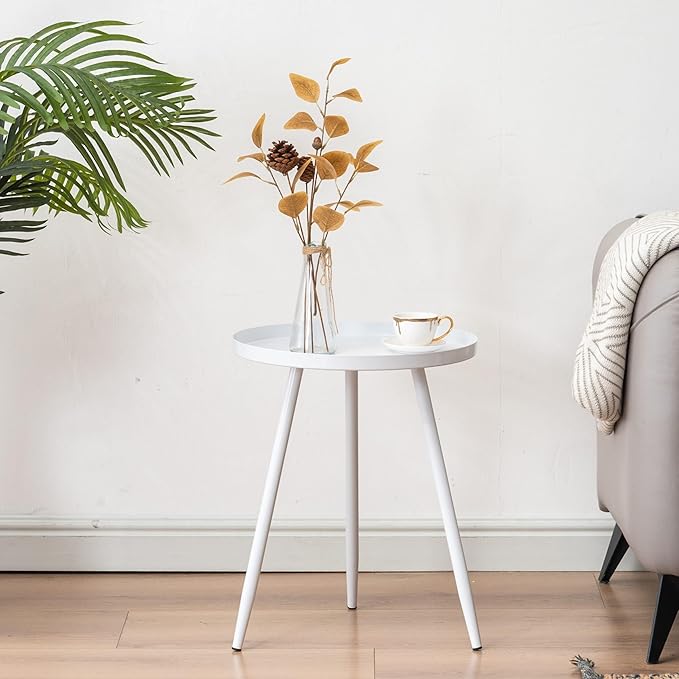 Apicizon 16" Round Side Table, Mid Century Modern Coffee Table or Circle Accent by APICIZON