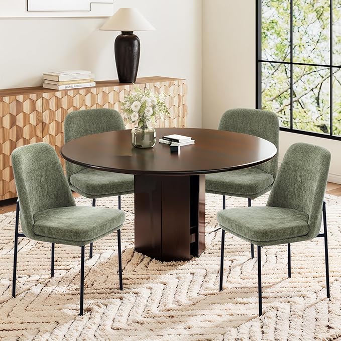 COLAMY Modern Dining Chairs Set of 4, Fabric Upholstered Dining Room Chairs by COLAMYINC