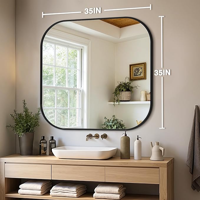 Bathroom Mirrors for Over Sink, 35x35 Vanity Squircle Mirror for Bathroom Sink - Image 2