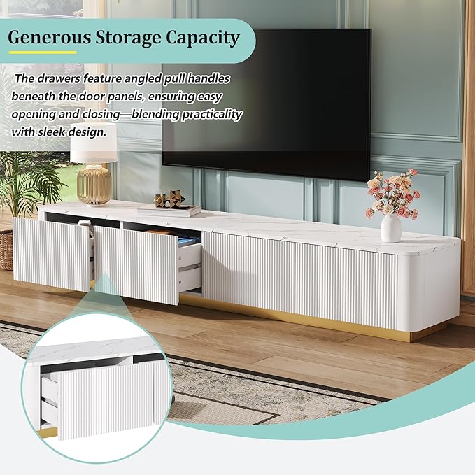 Merax Modern Fluted TV Stand Consoles - Image 3