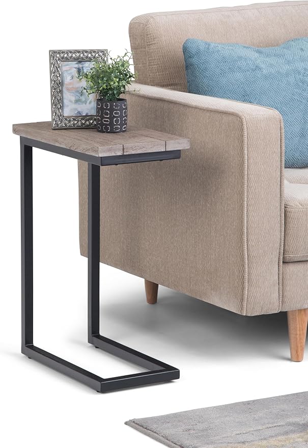 SIMPLIHOME Skyler 18-inch Wide Solid Mango/Metal Industrial C-Shaped End Table - Image 11