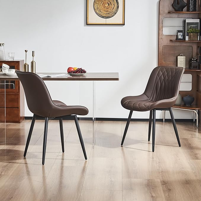 YOUNIKE Brown Dining Chairs Set of 2 - Image 6