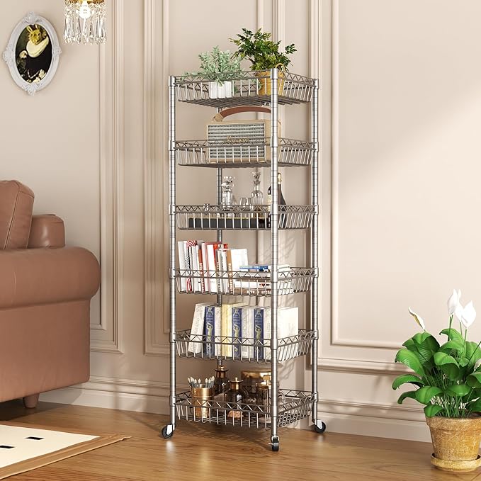 SINGAYE 6 Tier Shelf Adjustable Storage Shelves Rack Standing Units - Image 2