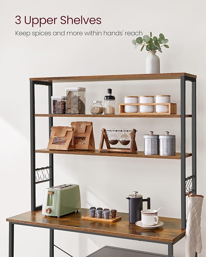 VASAGLE Coffee Bar, 39.4 Inches Baker's Rack - Image 5