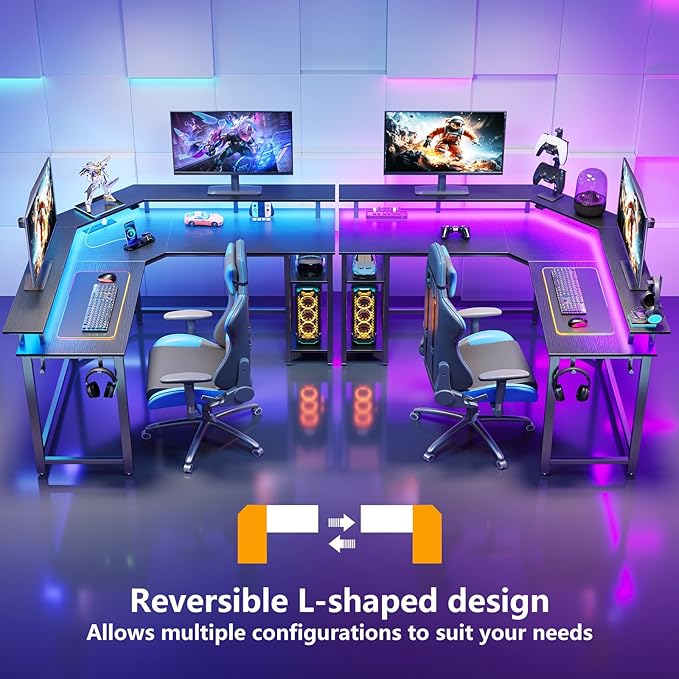 Rolanstar L Shaped Gaming Desk - Image 4