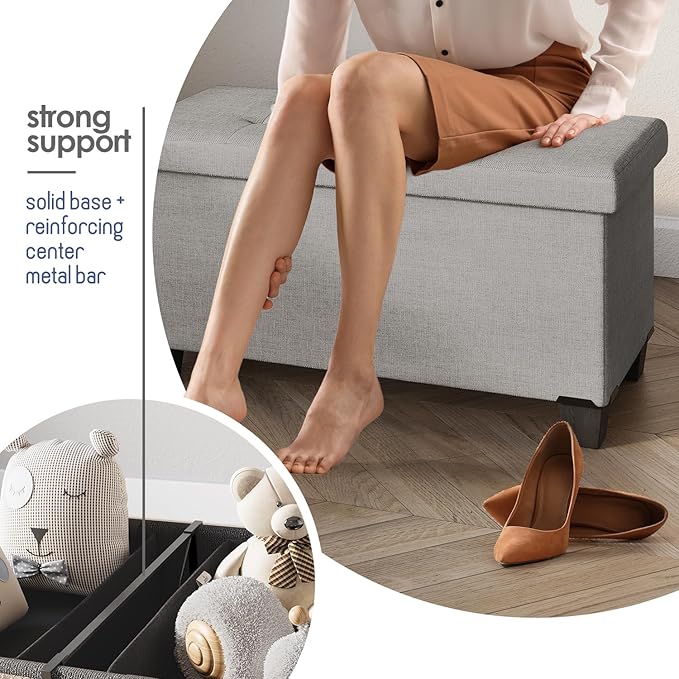 STORAGEBUD Storage Ottoman Bench - Image 5