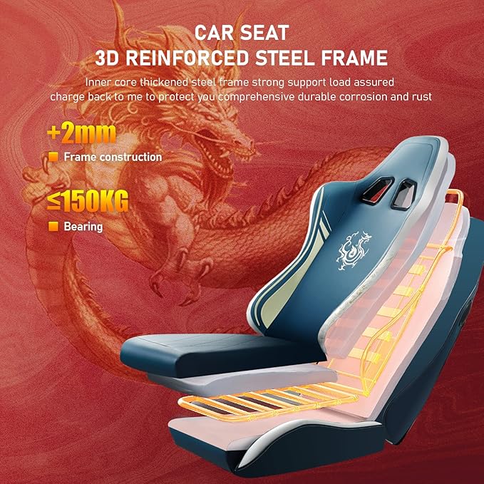 GTPLAYER Gaming Chair with Bluetooth Speakers and Footrest, Dragon Series Video - Image 8