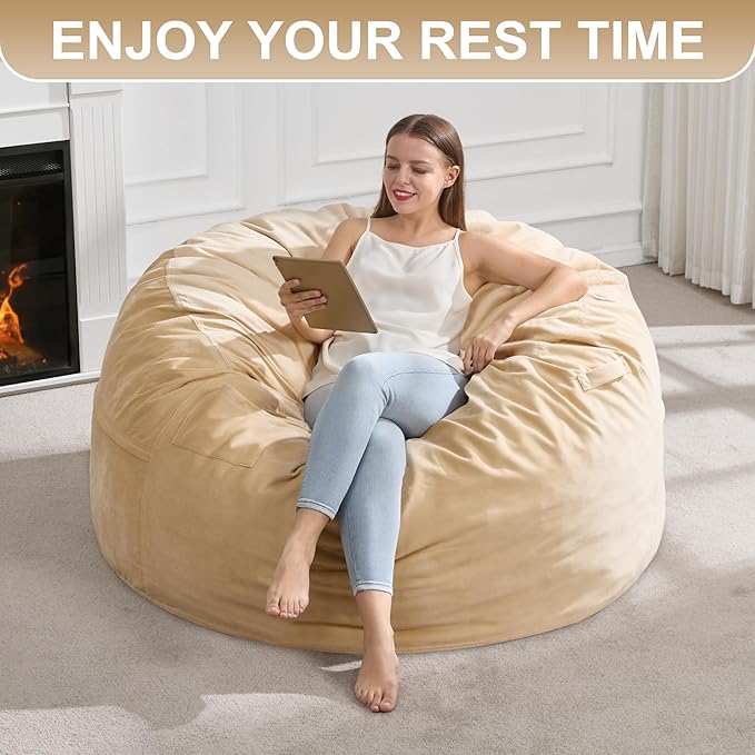 Hobestluk 4FT Bean Bag Chair Giant Bean Bag Chairs - Image 7