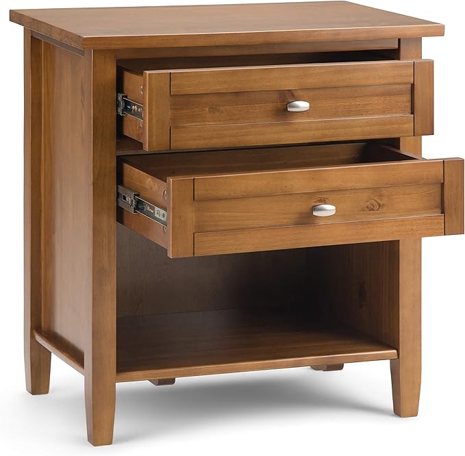 SIMPLIHOME Warm Shaker SOLID WOOD 24 inch Wide Transitional Bedside Nightstand - Image 4