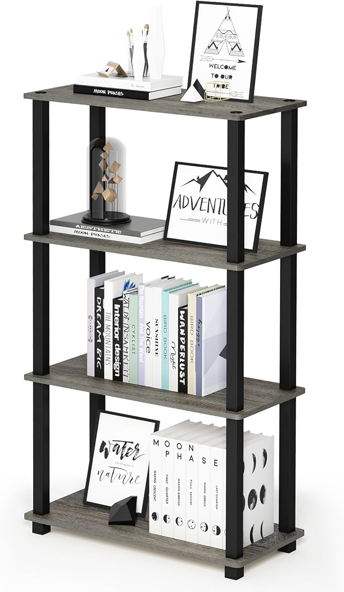 Furinno Turn-N-Tube 4-Tier Multipurpose Shelf Display Rack, Square Tube - Image 6