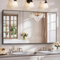 YIROMAN Bathroom Mirror 60"x36", Large Matte Black Bathroom Mirror by Unknown