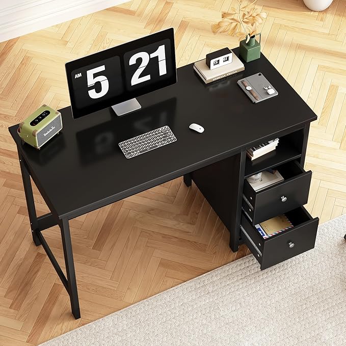 Desk with Drawers, Modern Small Computer Desk - Image 4