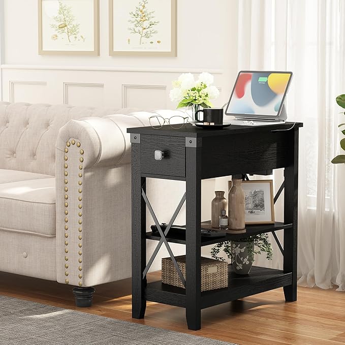 Narrow End Table with Charging Station - Image 2