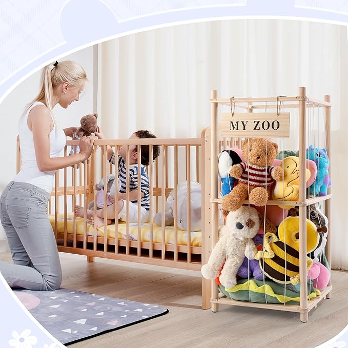 Stuffed Animal Storage Zoo, Wooden Stuffed Animal Organizer - Image 8