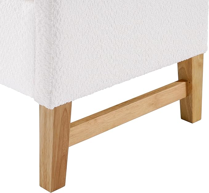 Merax Boucle Upholstered Storage Ottoman Bench 50.8" End of Bed Bench - Image 7