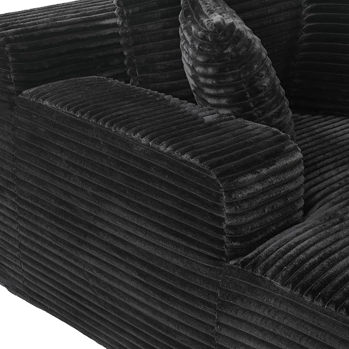 Oversized Chaise Daybed Lounge Sleeper Chair Sofa Bed Indoor, Fluffy Corduroy - Image 8