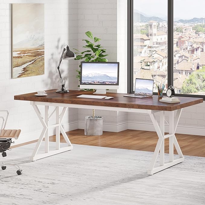 Tribesigns 70.8-Inch Executive Desk, Large Computer Office Desk Workstation - Image 4