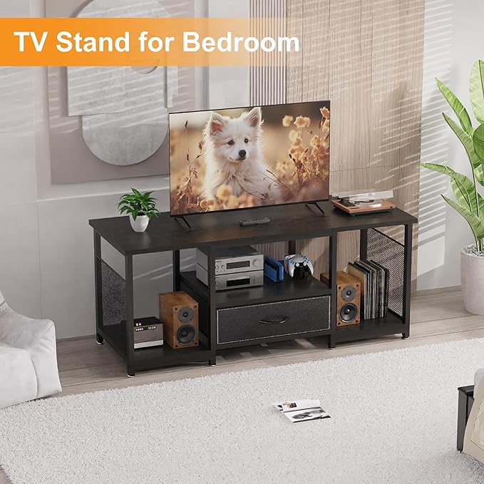 TV Stand with Drawers and Open Storage Shelves - Image 7