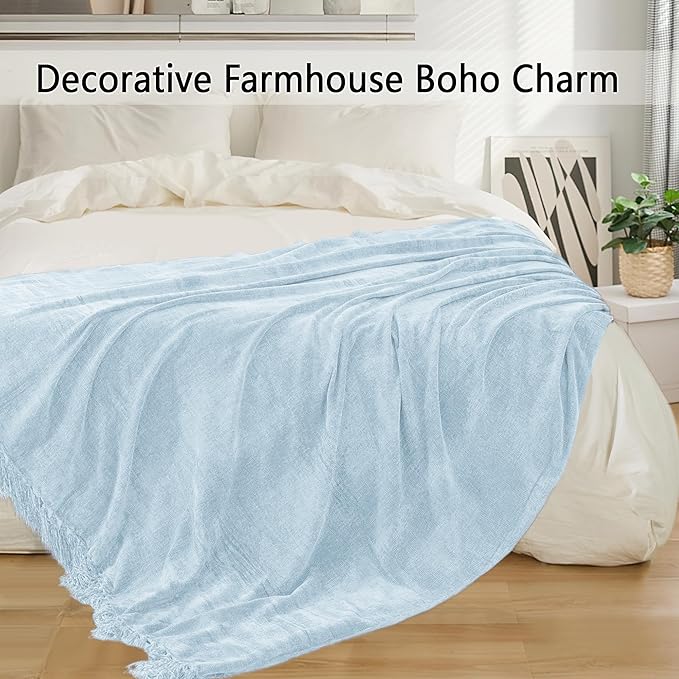 Chenille Throw Blanket for Couch 60"X 80" Twin, Soft Cozy Throws - Image 5