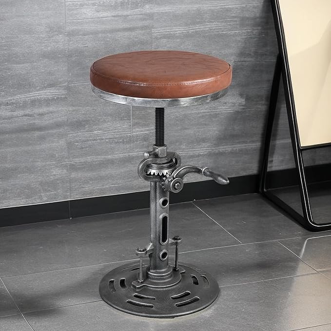 LOKKHAN American Antique Steampunk Deco Vintage Industrial Bar Cafe Stool - Image 10