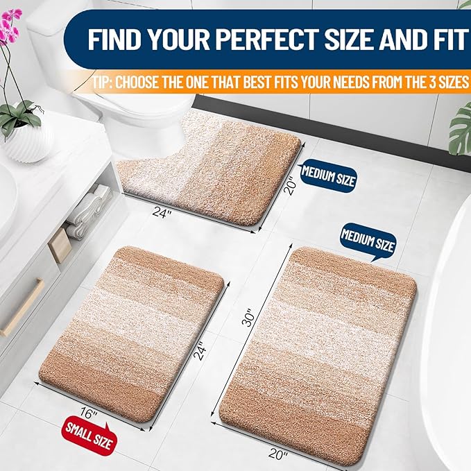 OLANLY Bathroom Rugs Mat 24x16, Extra Soft Absorbent Microfiber Bath Rugs - Image 2