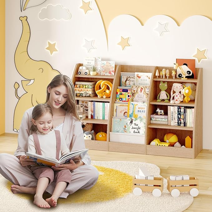 4 Tier Kids Bookshelf, 4 Layer Sling Kids Book Shelf - Image 2