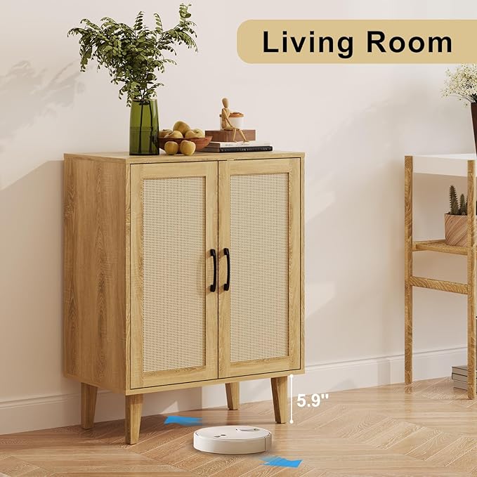 Rattan Decorated Buffet Cabinet - Image 5