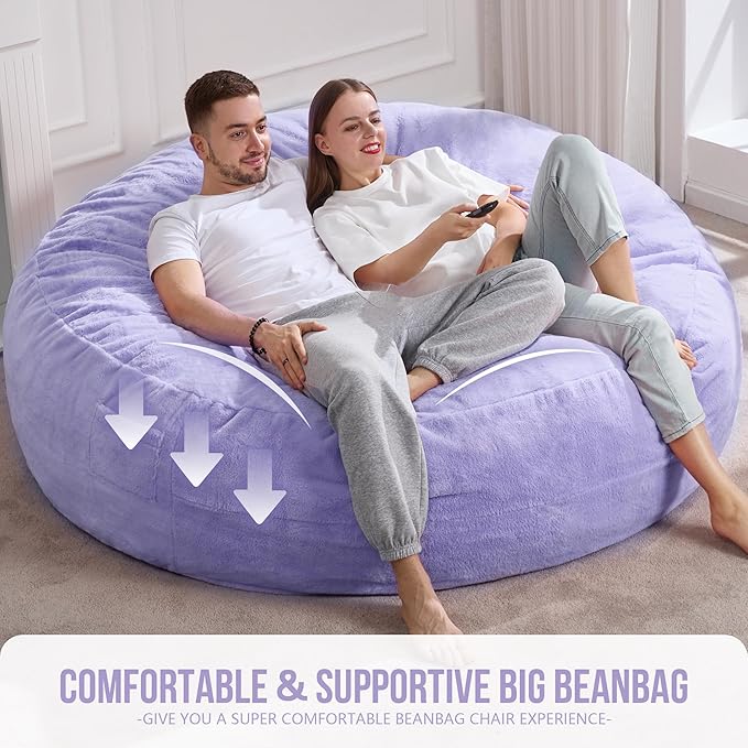 Hobestluk 6ft Bean Bag Chairs for Adults Large Beanbag Chair - Image 7