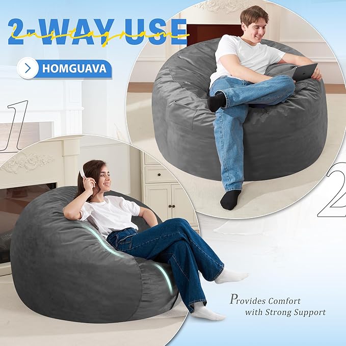 Homguava 3FT Bean Bag Chair: 3' Bean Bags - Image 5