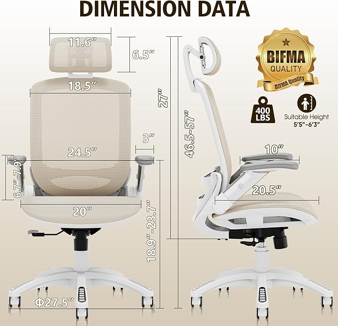 GABRYLLY Ergonomic Office Chair, High Back Home Desk Chair - Image 3