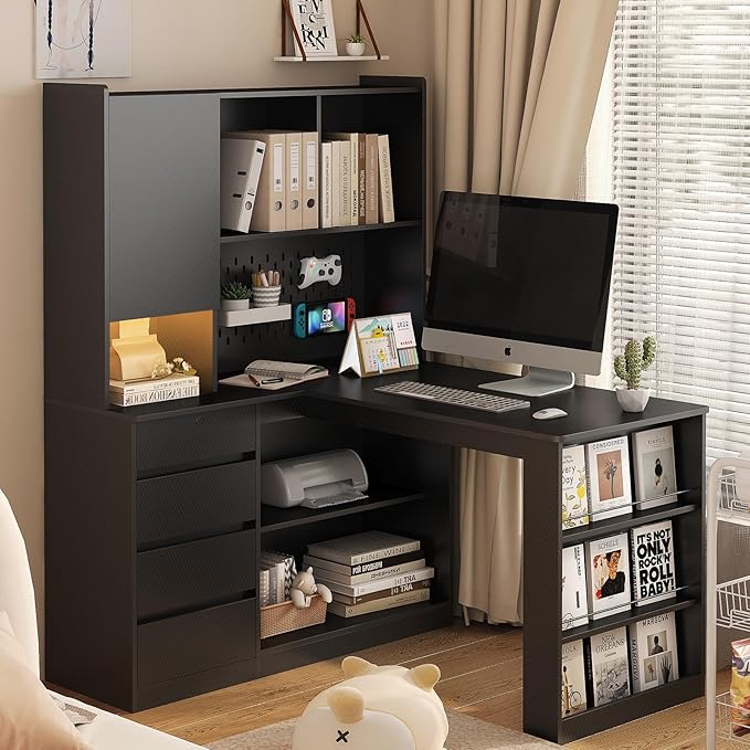 KEIKI L Shaped Home Office Desks by Unknown