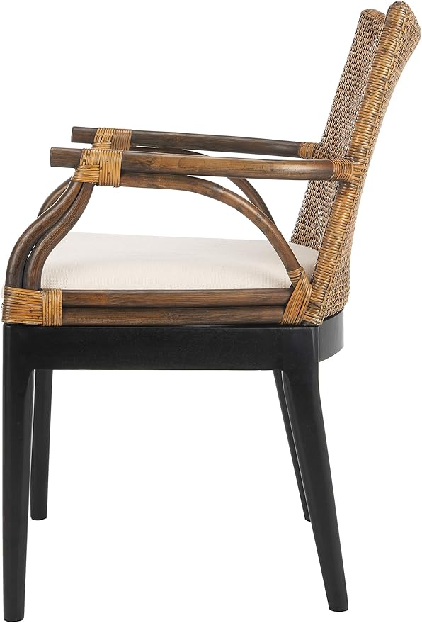 Safavieh Home Gianni Rattan Tropical Woven Arm Chair - Image 5