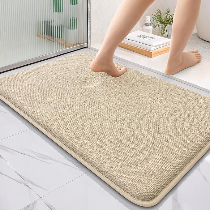 OLANLY Thick Memory Foam Bath Mat Rug 36x24, Extra Soft Absorbent Bathroom Rug by OLANLY