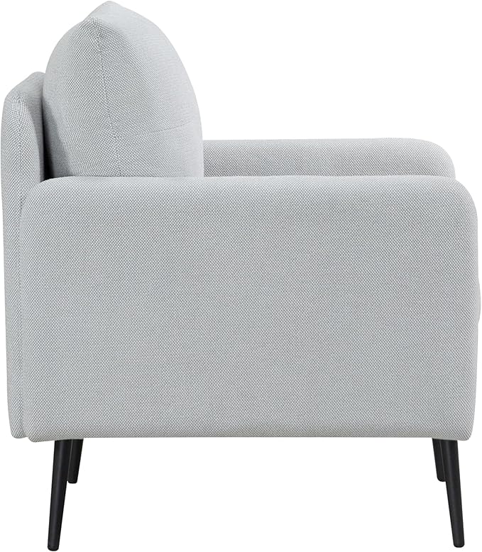 Ball & Cast Accent Chair with Metal Black Legs, Comfy Chenille Club Fabric - Image 7