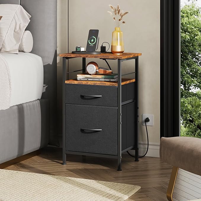 WLIVE Nightstands Set of 2, Night Stand Set 2 - Image 2