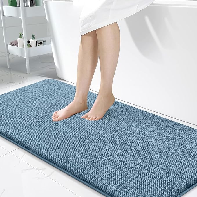 OLANLY Thick Memory Foam Bath Mat Rug 47x24, Extra Soft Absorbent Bathroom Rug by OLANLY