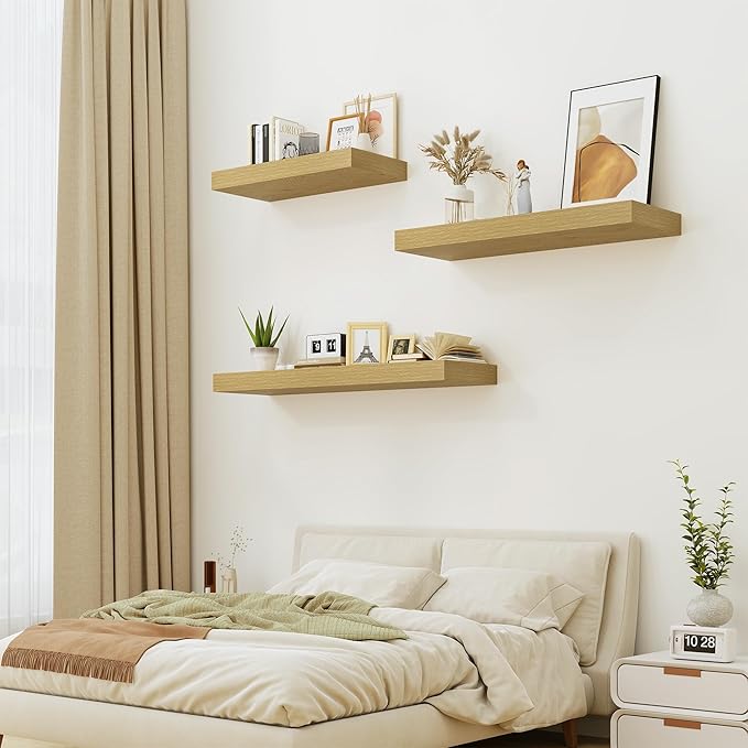 Heimlove Oak Bathroom Shelves Floating Shelves - Image 4