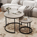Nesting Tables Set of 2, Round Coffee Table, Small Nesting Coffee Table by Otterease