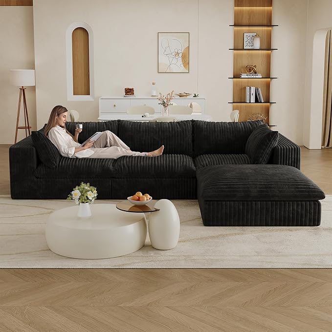 118.2" L Shaped Modular Sectional Cloud Couch by Unknown