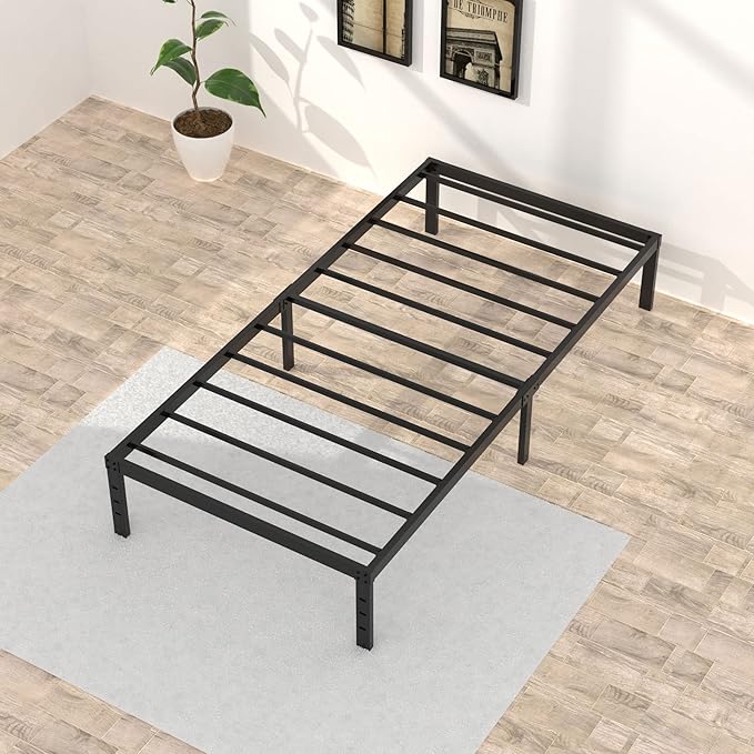 16 Inch Twin Bed Frames No Box Spring Need, Metal Platform Bed Frame Twin Size - Image 4