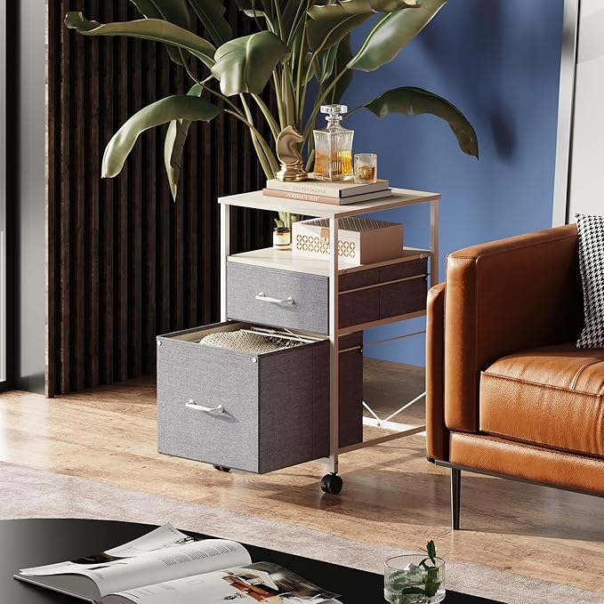 DEVAISE 2 Drawer Mobile File Cabinet, Rolling Printer Stand - Image 2