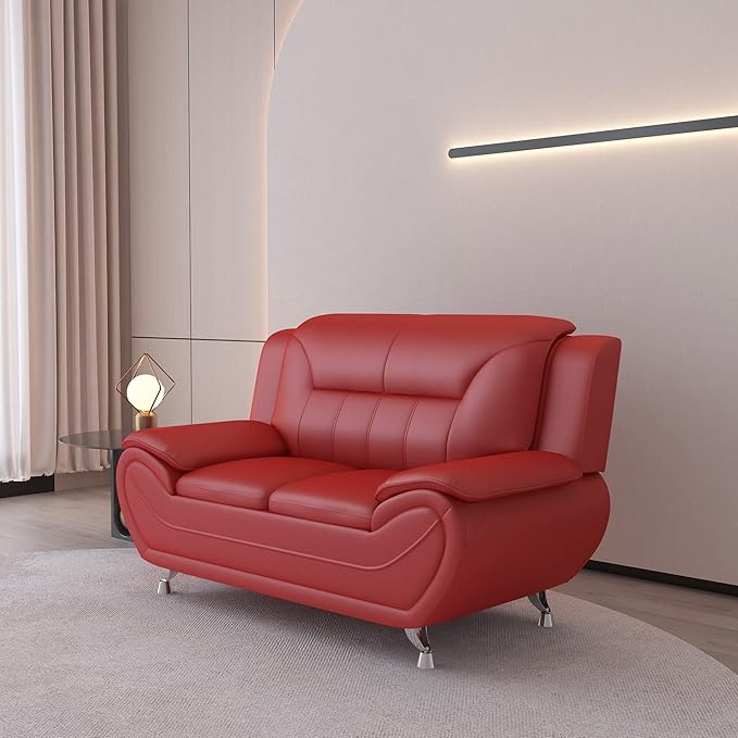 Container Furniture Direct Michael Modern Faux Leather Upholstered Stainless - Image 9